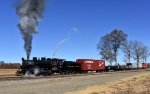 Steam Engine # 9 gets her turn to pull the freight charter special on the photo freight runby just below the South Woodstown depot